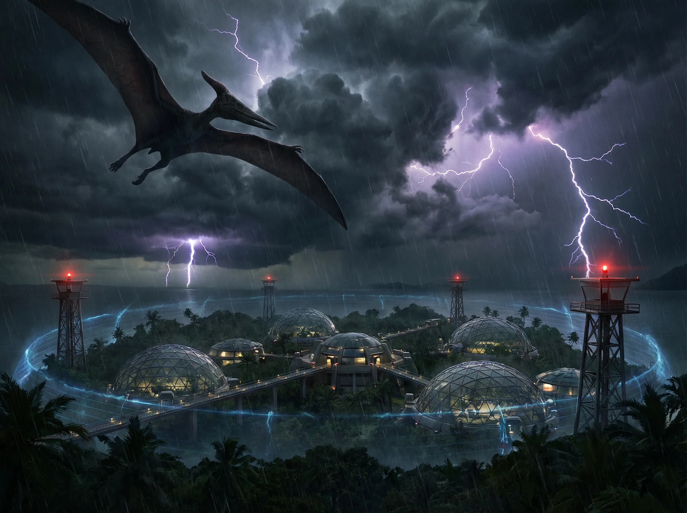 翼龙在暴风雨中翱翔 - 安博体育 飞行恐龙展区